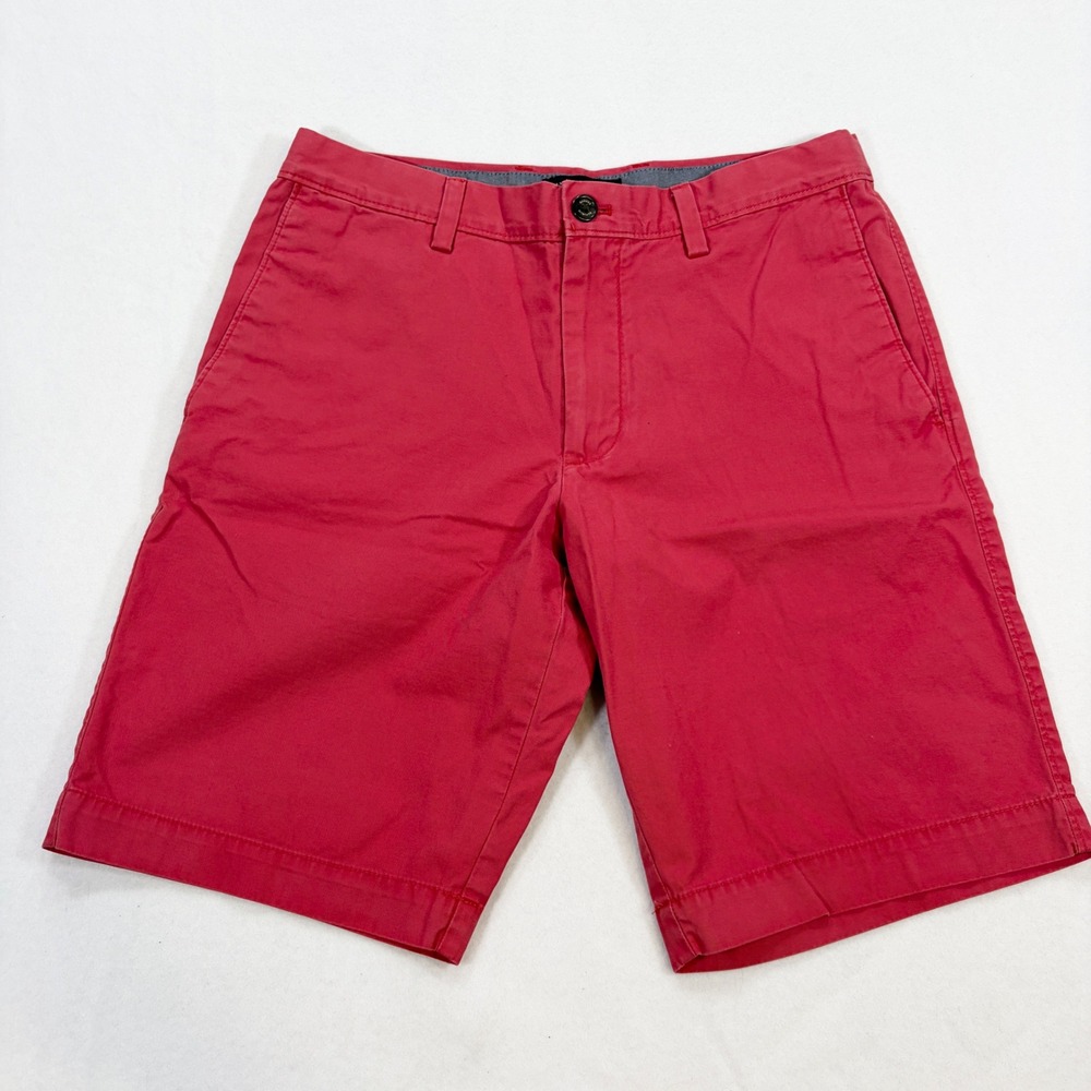 Banana Republic Shorts Mens 32 Gavin Chino Coral 10" Pink Red Preppy Beach